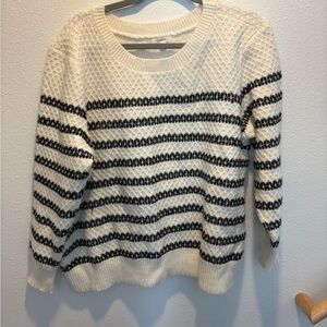 Maurices Cream and Black Striped Sweater